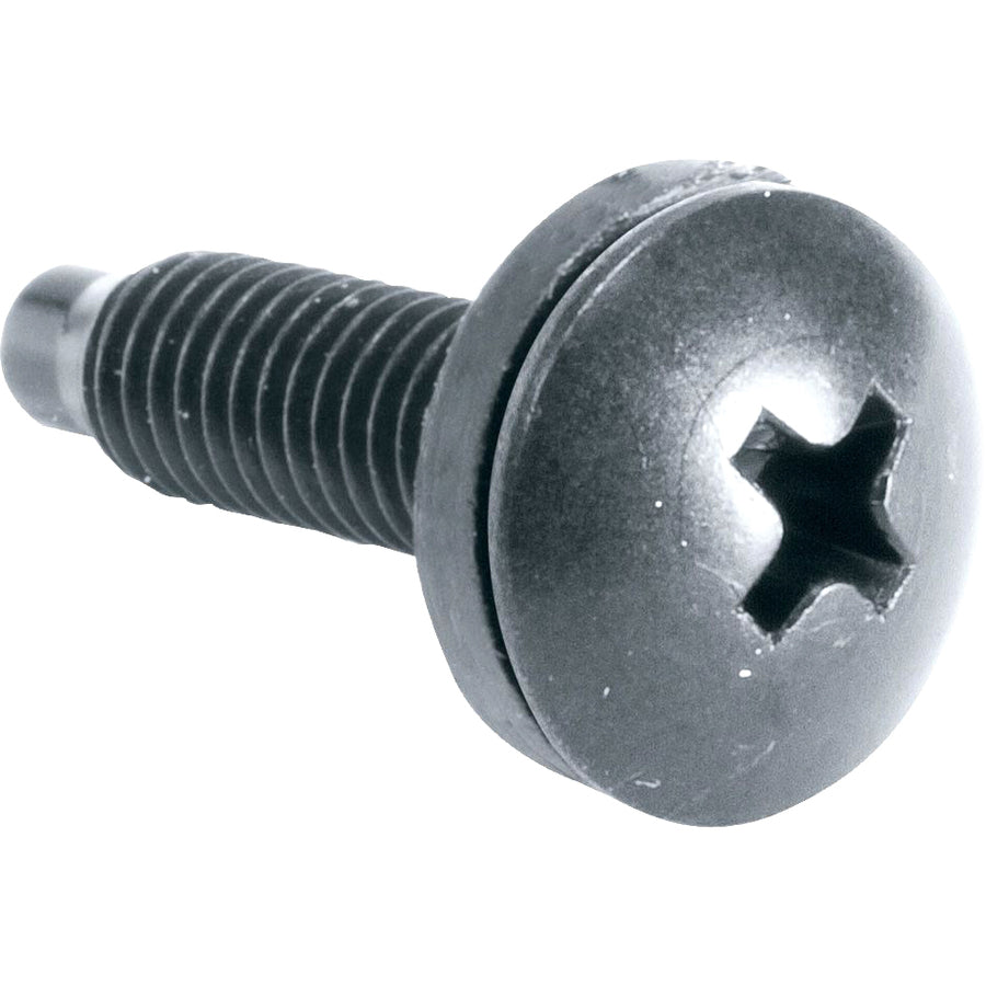 Middle Atlantic HW100 Trim Head Screw with Nylon Washer, Black Oxide Coated, Philips Drive, 0.75" Length, Pack of 100