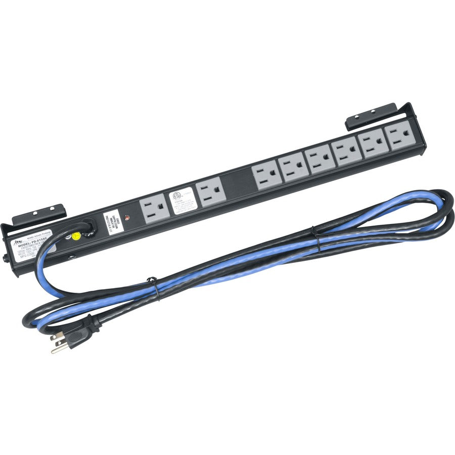 Middle Atlantic PD815SCPBSH Power Strip, 8 Outlets, 10 ft Cord Length, Vertical Rackmount