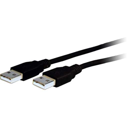 Comprehensive USB2AA25ST USB 2.0 A to A Cable 25ft, High-Speed Data Transfer, Strain Relief, Molded, Black