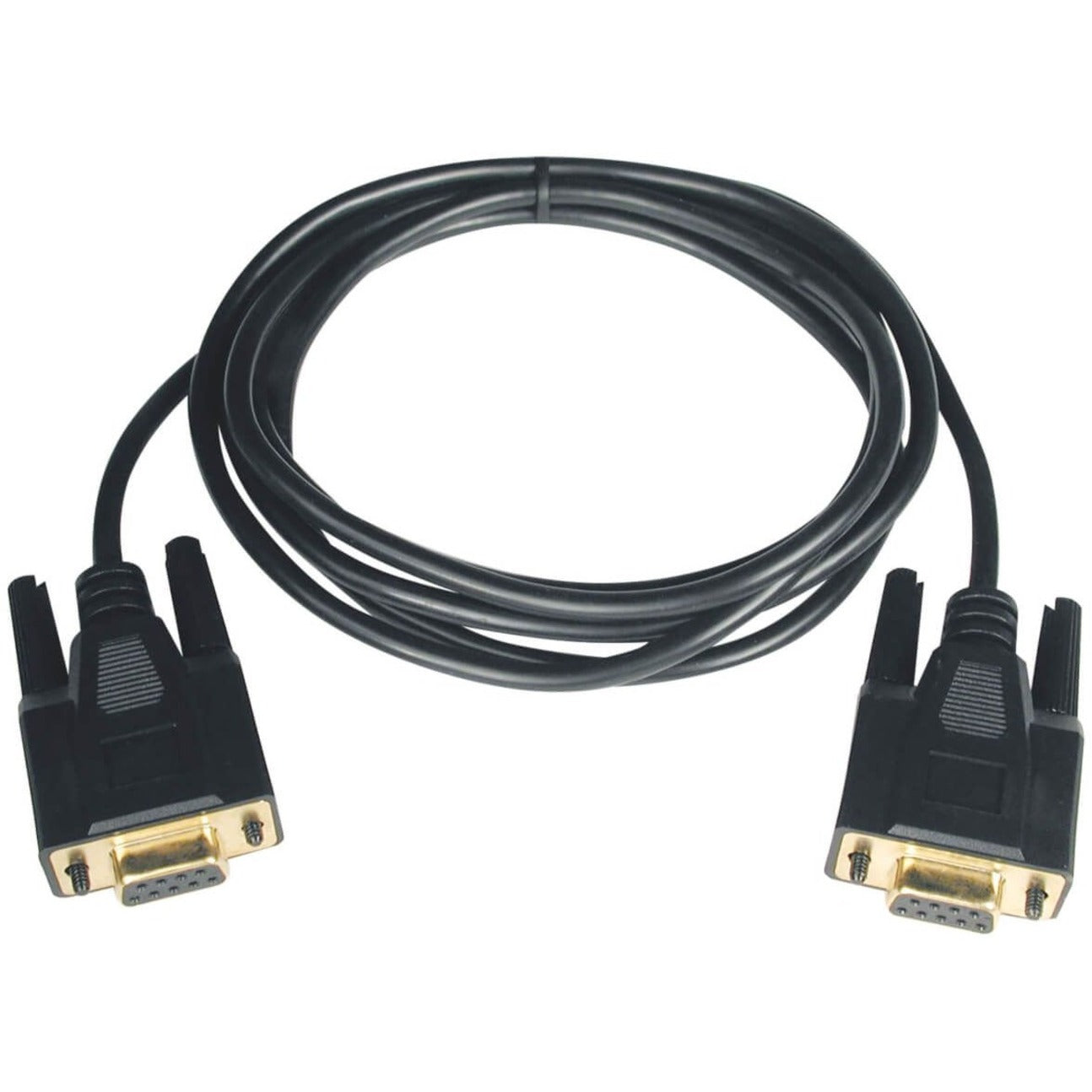 Tripp Lite P450-010 Null Modem Serial Cable, 10 ft, Molded, Copper Conductor, Shielded, Gold Plated Connectors, Black