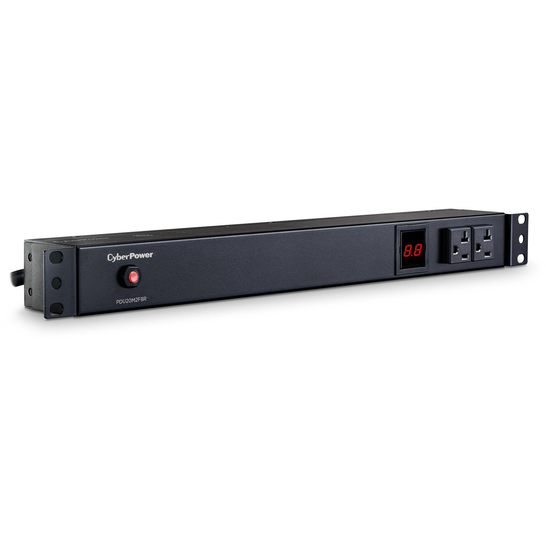 CyberPower PDU20M2F8R Metered PDU, 10-Outlets, 20A, 120V AC, Rack-mountable