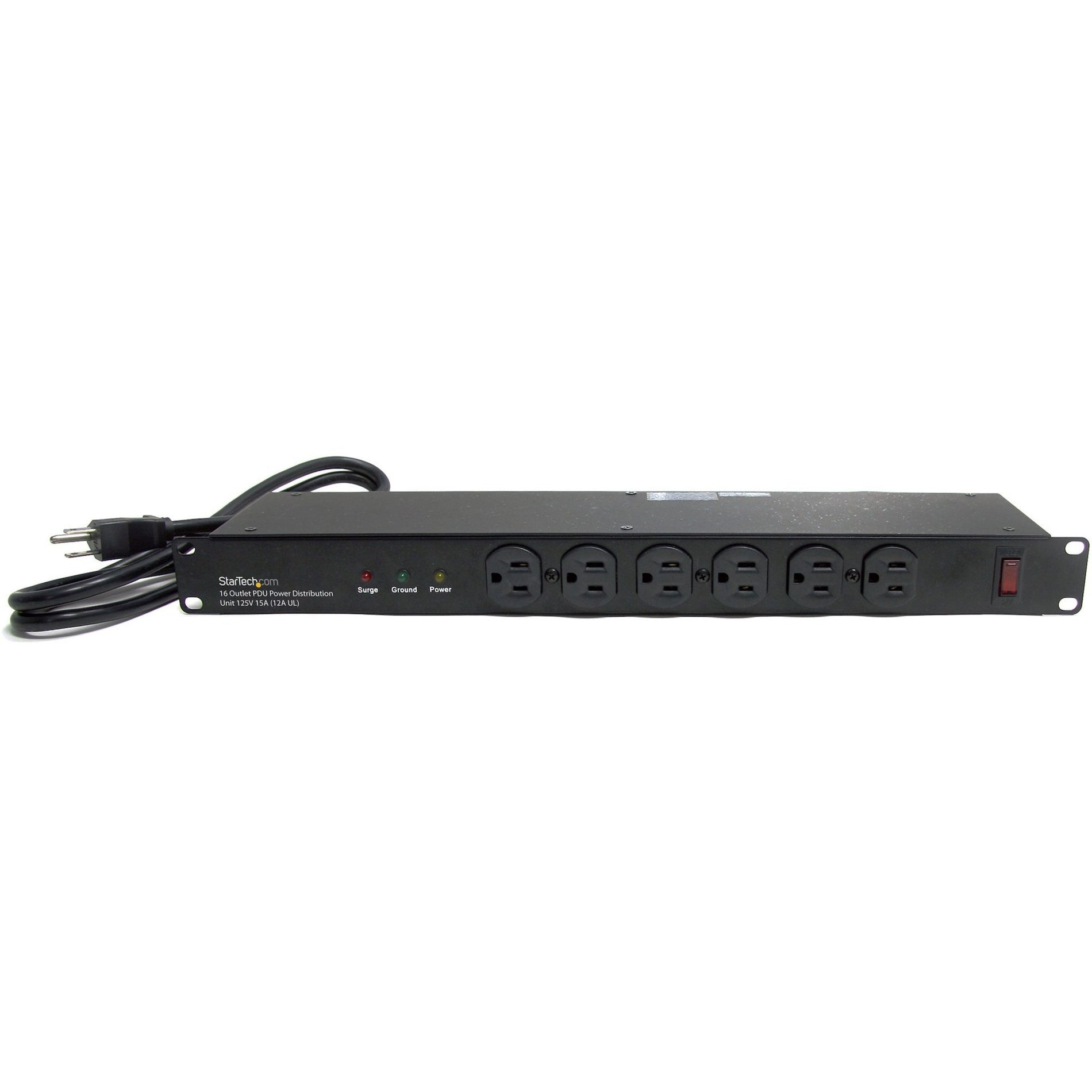 StarTech.com RKPW161915 Rackmount PDU with 16 Outlets and SurgeProtection - 1U, 15A, 120V AC