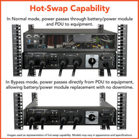 Tripp Lite UPS Smart Online 6000VA 5400W Rackmount 6kVA 208/240/120V USB DB9 Manual Bypass Hot Swap 6URM Alternate-Image2 image