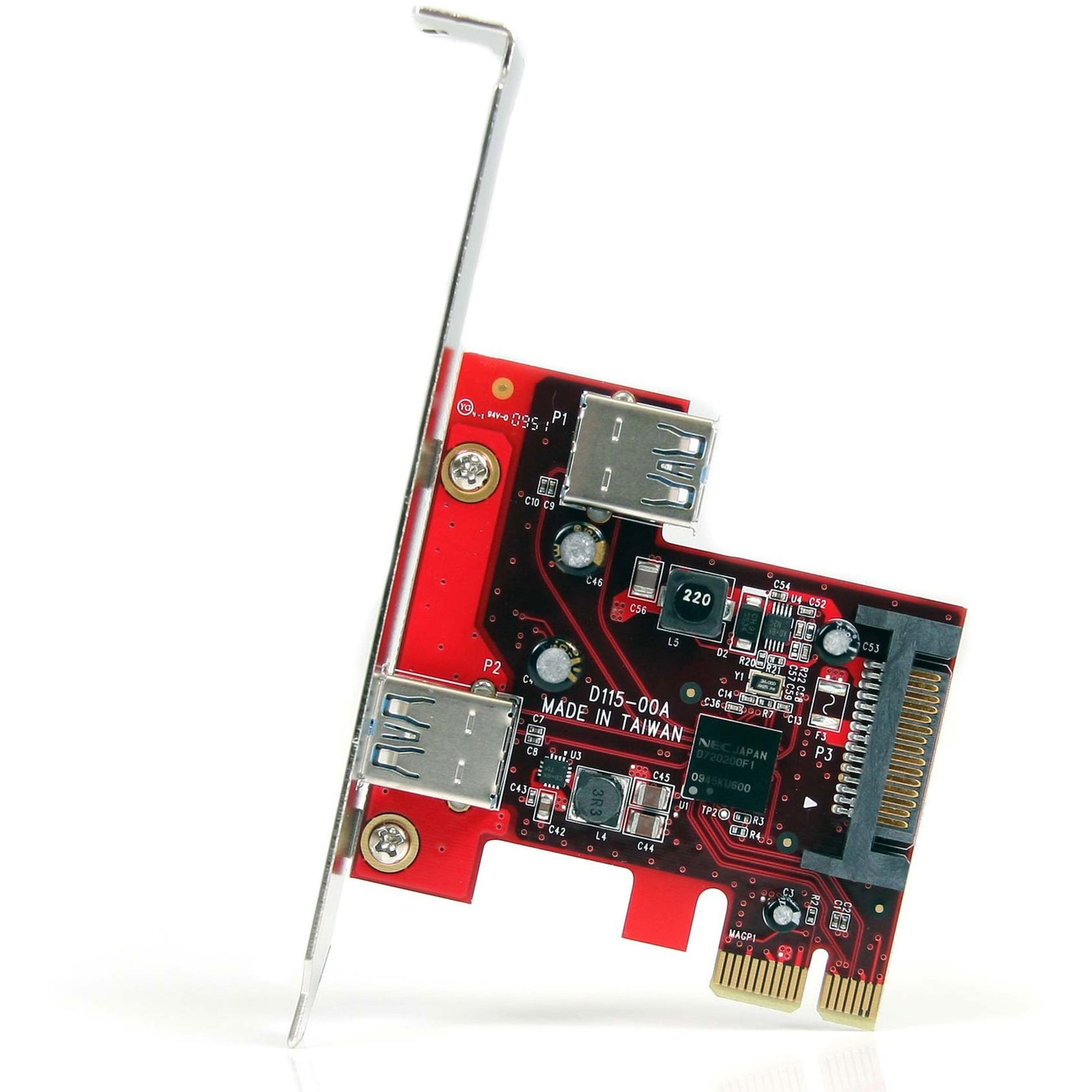 StarTech.com PEXUSB3S11 PCI Express USB 3.0 Card, 2 USB 3.2 Ports, SATA Port, Lifetime Warranty