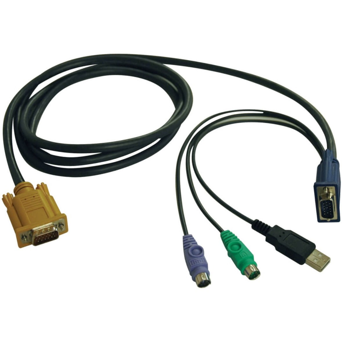 Tripp Lite P778-010 KVM Cable Adapter, 10 ft, Molded, Copper Conductor, Shielded, Black
