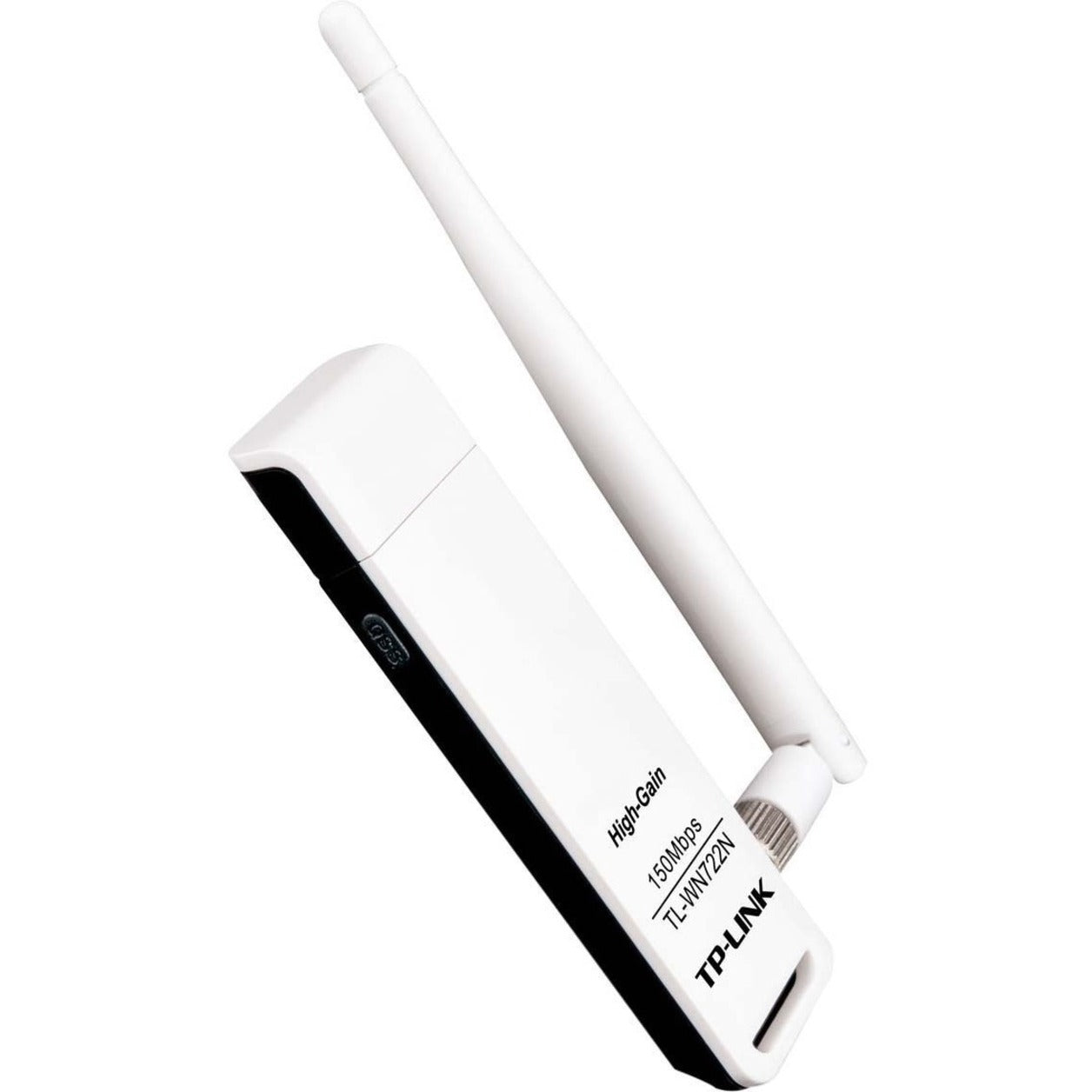 TP-Link TL-WN722N 150Mbps High Gain Wireless USB Adapter, Wi-Fi 4, Omnidirectional Antenna, IEEE 802.11n, 4 dBi Antenna Gain