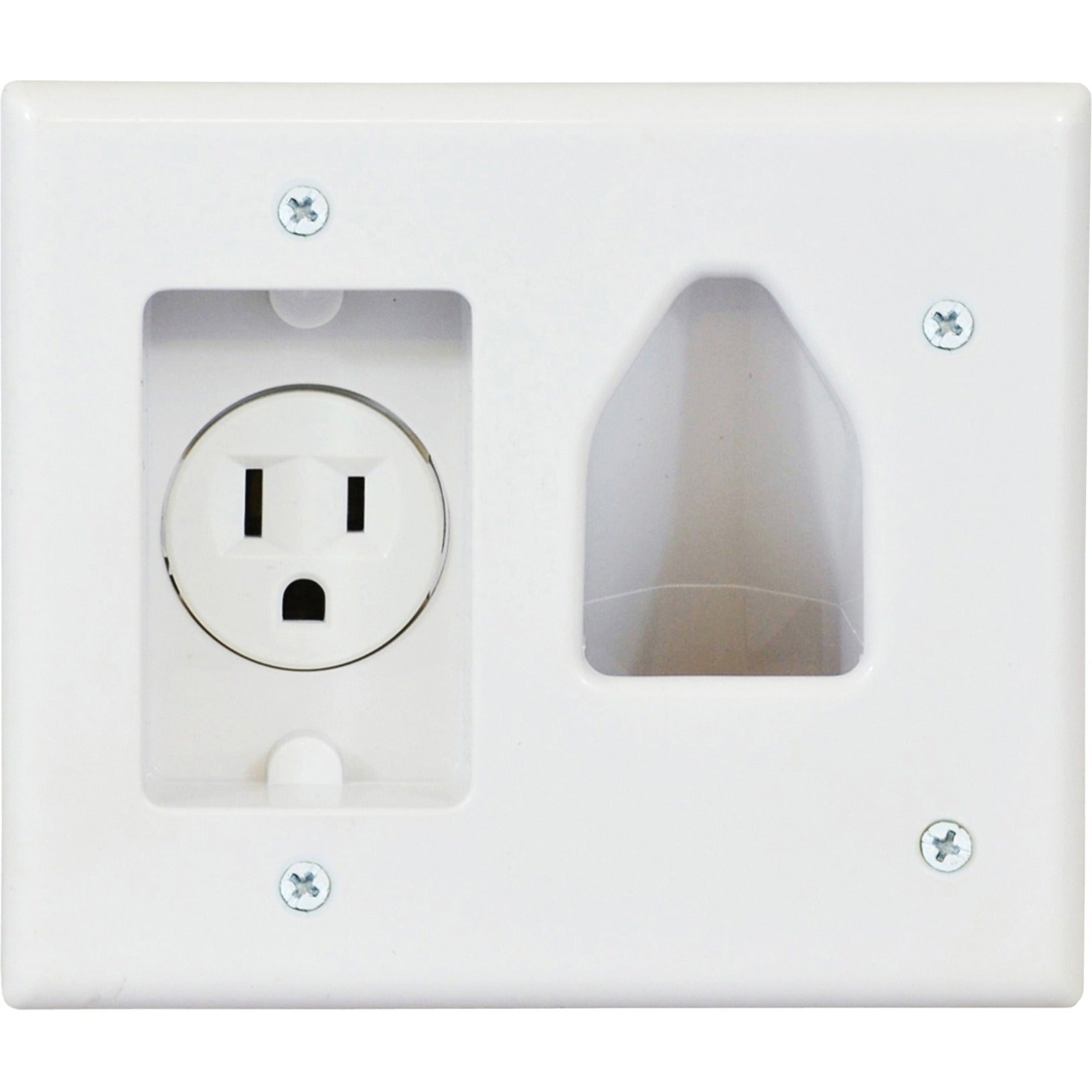 Datacomm 45-0021-WH 1 Socket Faceplate-1 x Socket (s) - White, Flush Mount Power Outlet