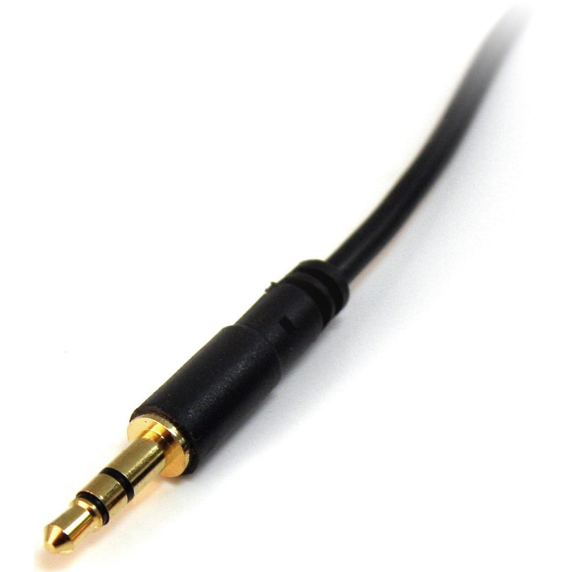 StarTech.com MU1MMS 1 ft Slim 3.5mm Stereo Audio Cable, Molded, Strain Relief, Gold Plated