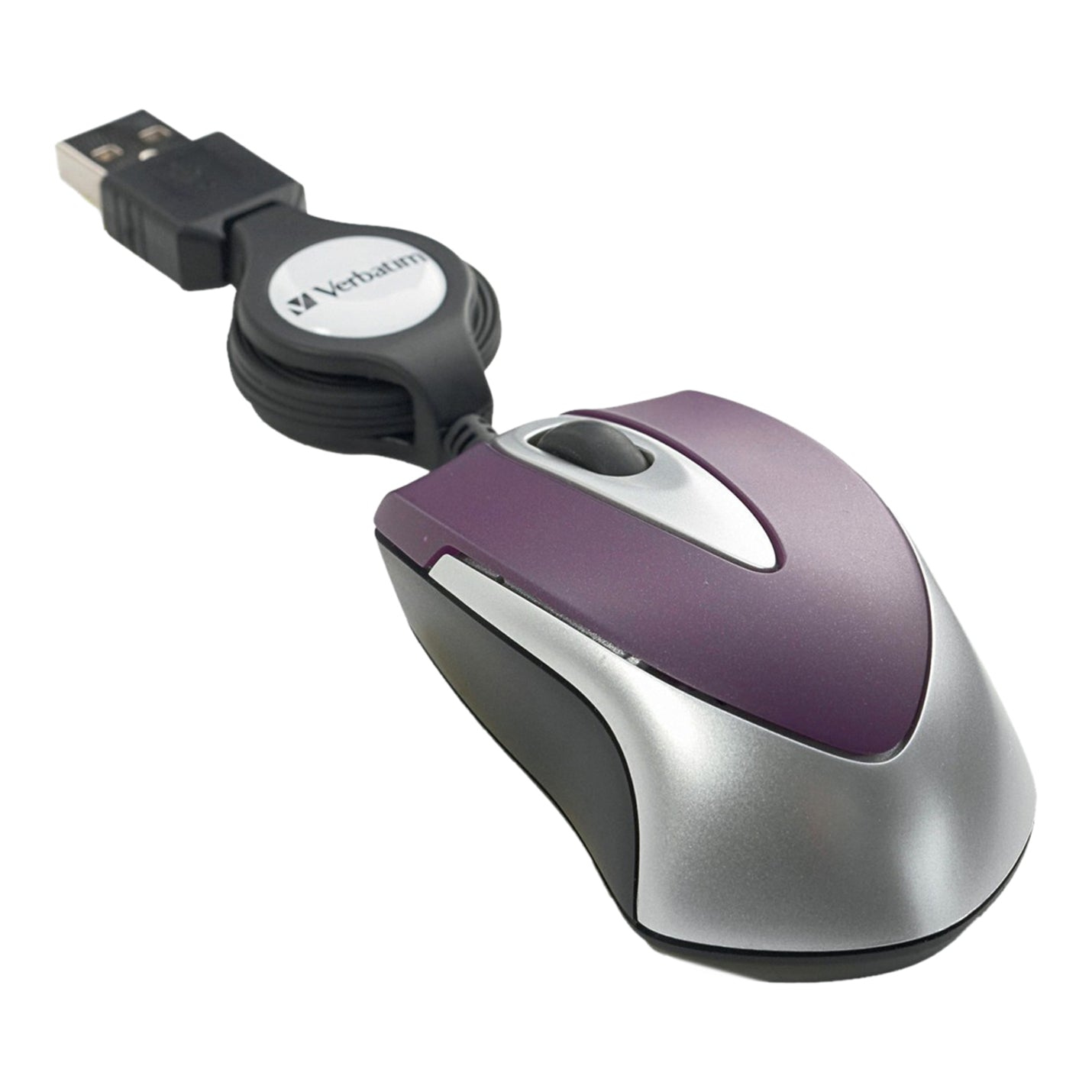 Verbatim 97253 Optical Travel Mouse, Purple, USB 2.0, 1000 dpi