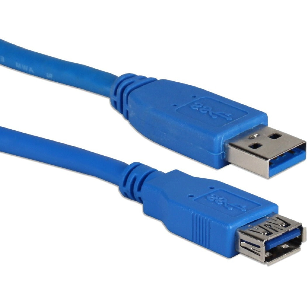 QVS CC2220C-10 10ft USB 3.0/3.1 5Gbps Type A Male to Female Extension Cable, Blue