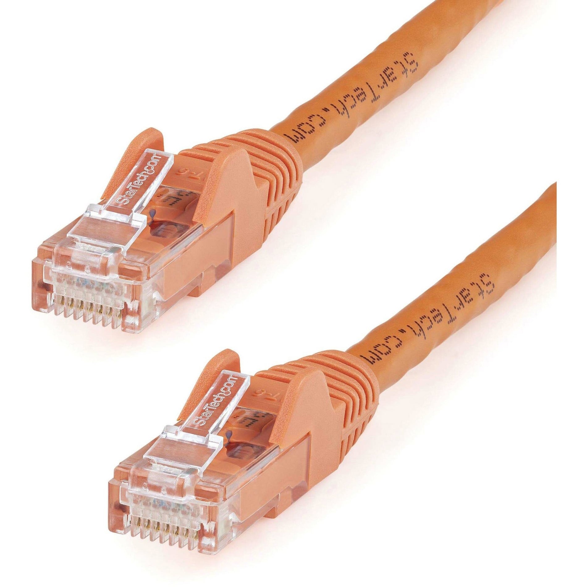 StarTech.com N6PATCH25OR 25 ft Orange Snagless Cat6 UTP Patch Cable, Lifetime Warranty, 10 Gbit/s Data Transfer Rate, RJ45 Connector