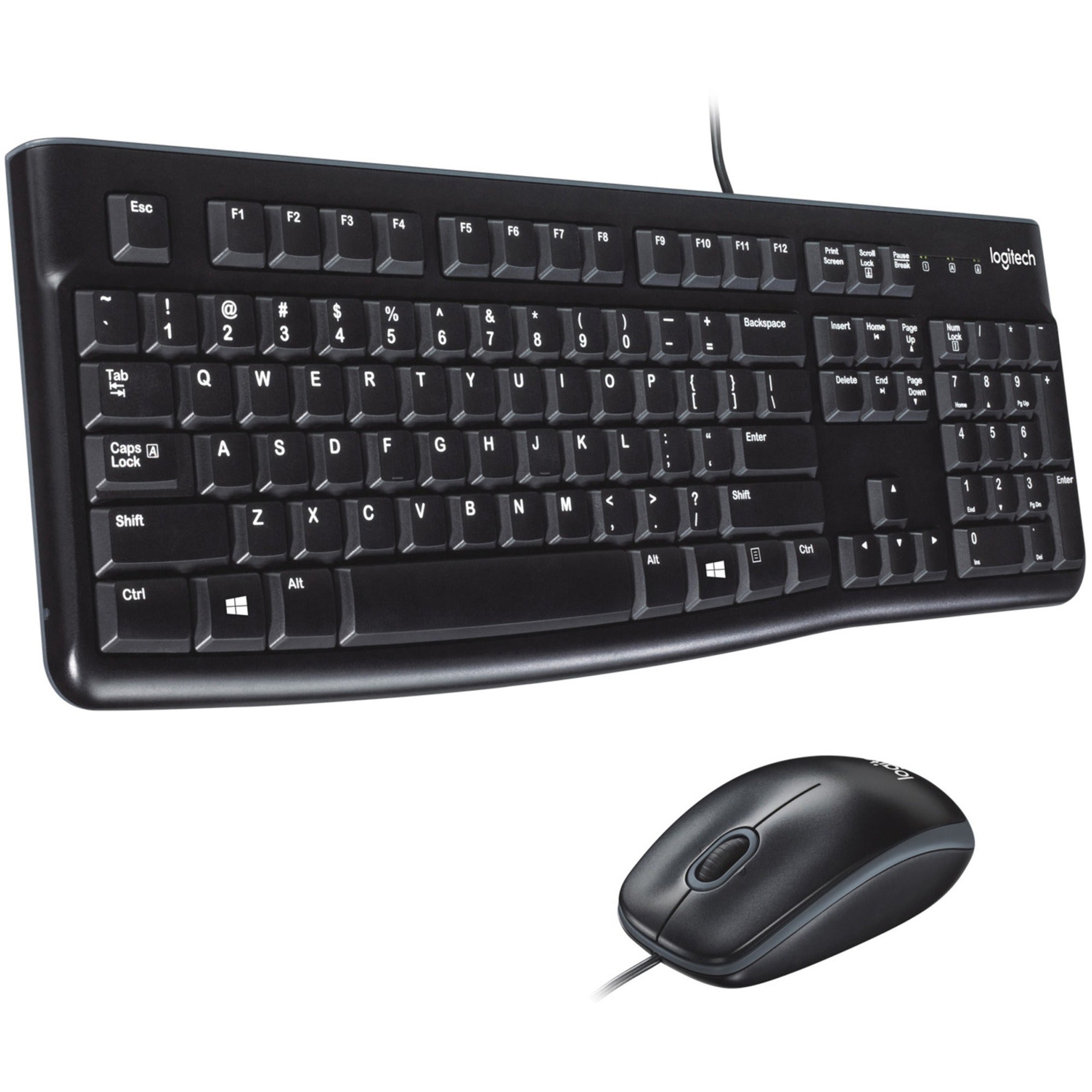 Logitech 920-002565 MK120 Desktop Corded Combo Set, Low-profile Keys, Quiet Keys, Slim, Spill Resistant