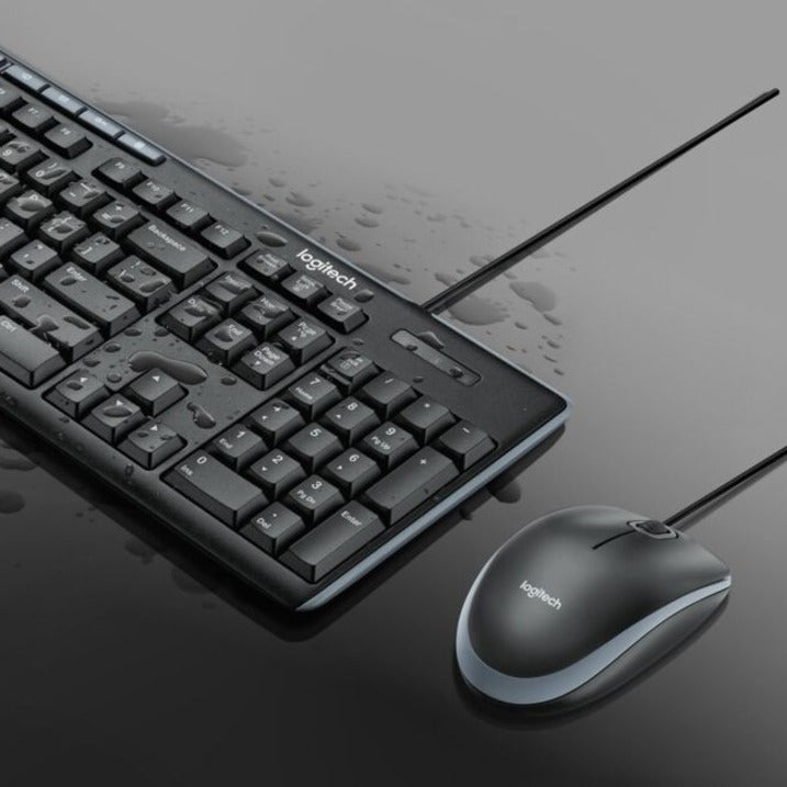 Logitech 920-002714 Media Combo MK200 Keyboard & Mouse, Spill Proof, Slim, Low-profile Keys, Quiet Keys, Ergonomic
