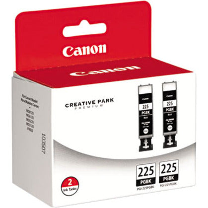 Canon PGI-225 4530B007 Ink Cartridge Twin Pack, Smudge Resistant Pigment Black