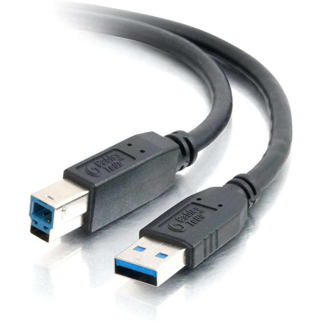 C2G 54174 6.6ft USB A to USB B Cable - USB 3.0, Black, Molded, Copper Conductor