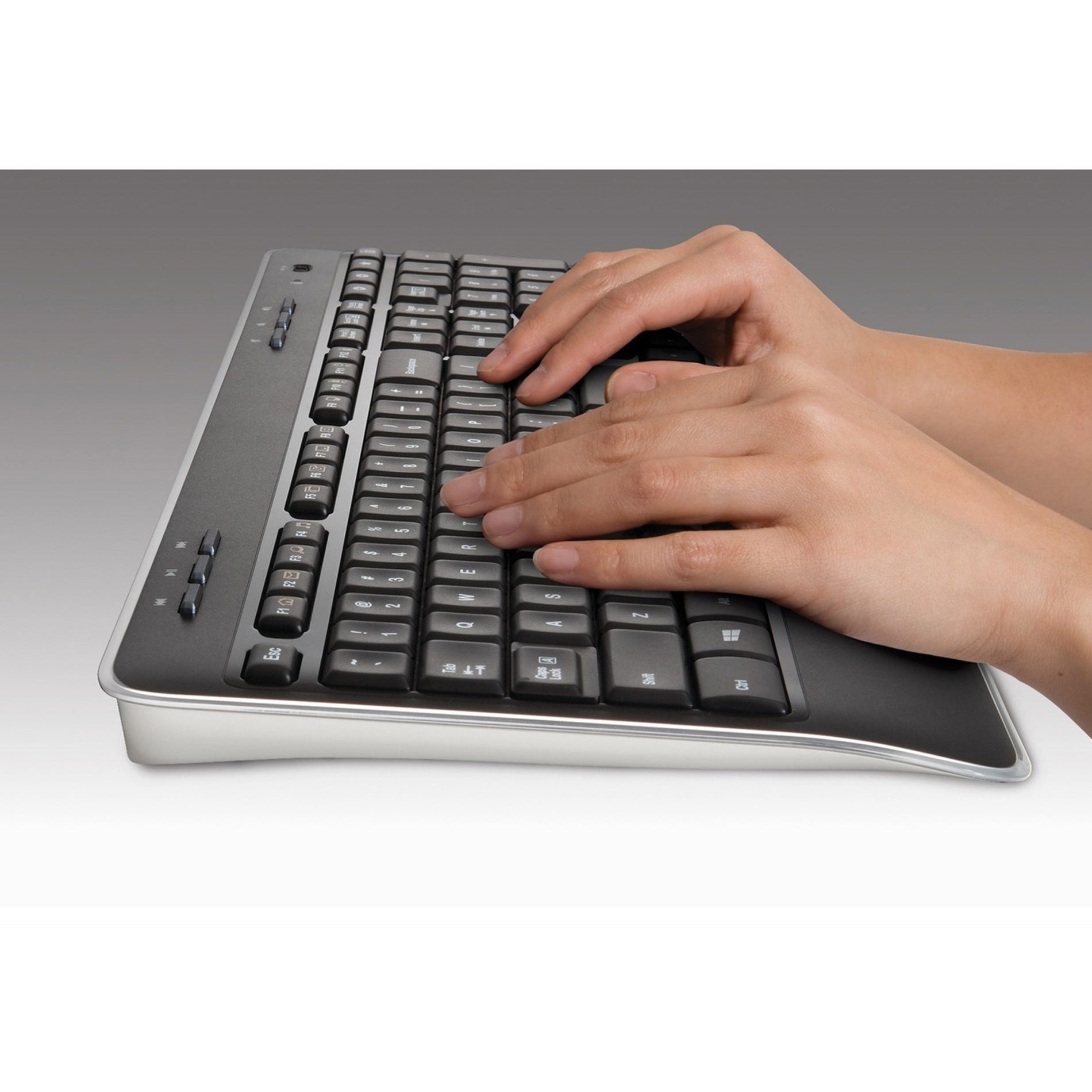 Logitech 920-002553 MK520 Full Keyboard/Laser Mouse Combo, Spill Resistant, Slim, Soft-touch Keys, Palm Rest, Ergonomic, RF Wireless, 32.81 ft Operating Distance