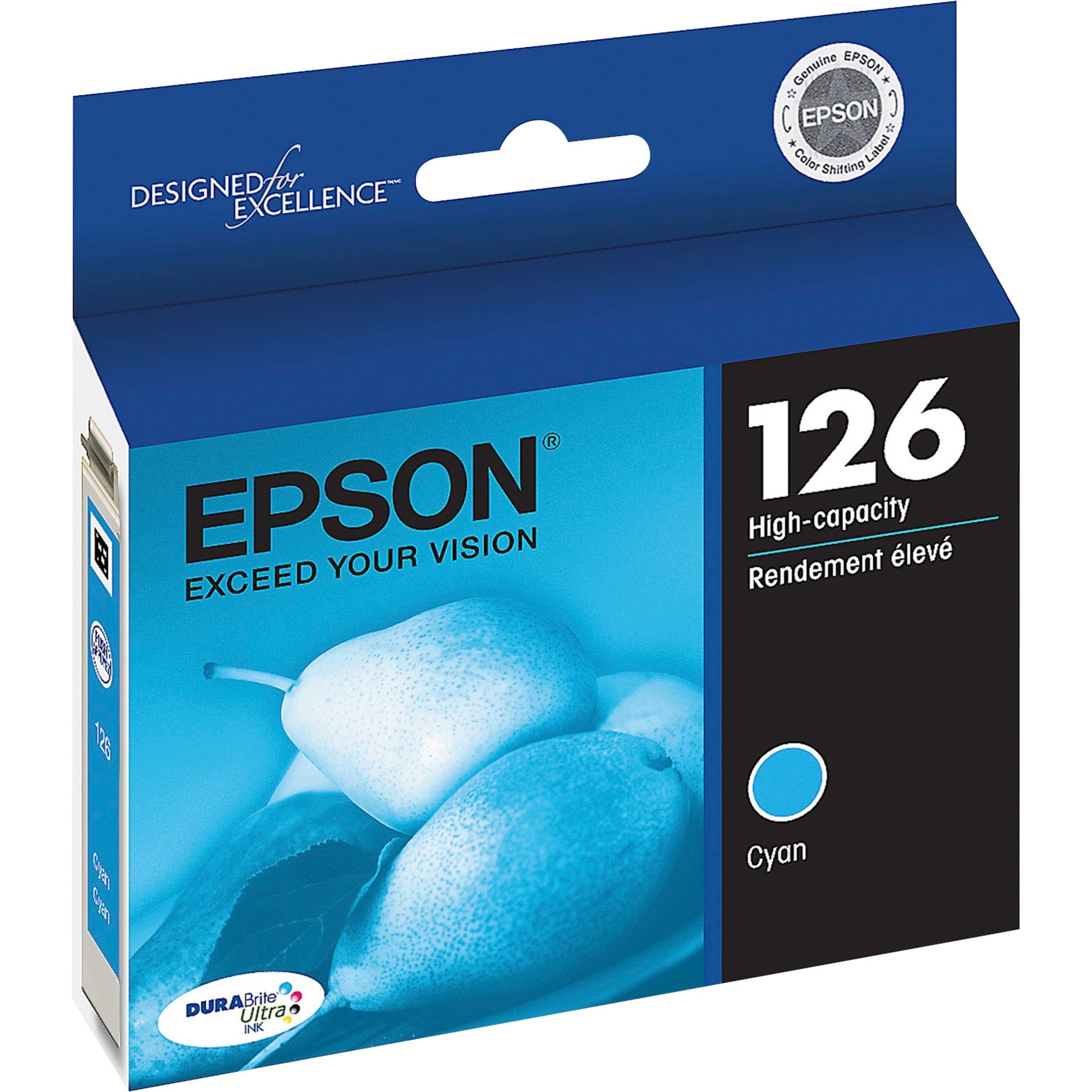 Epson T126220-S DURABrite 126 High Capacity Ink Cartridge, Cyan, 480 Pages Yield