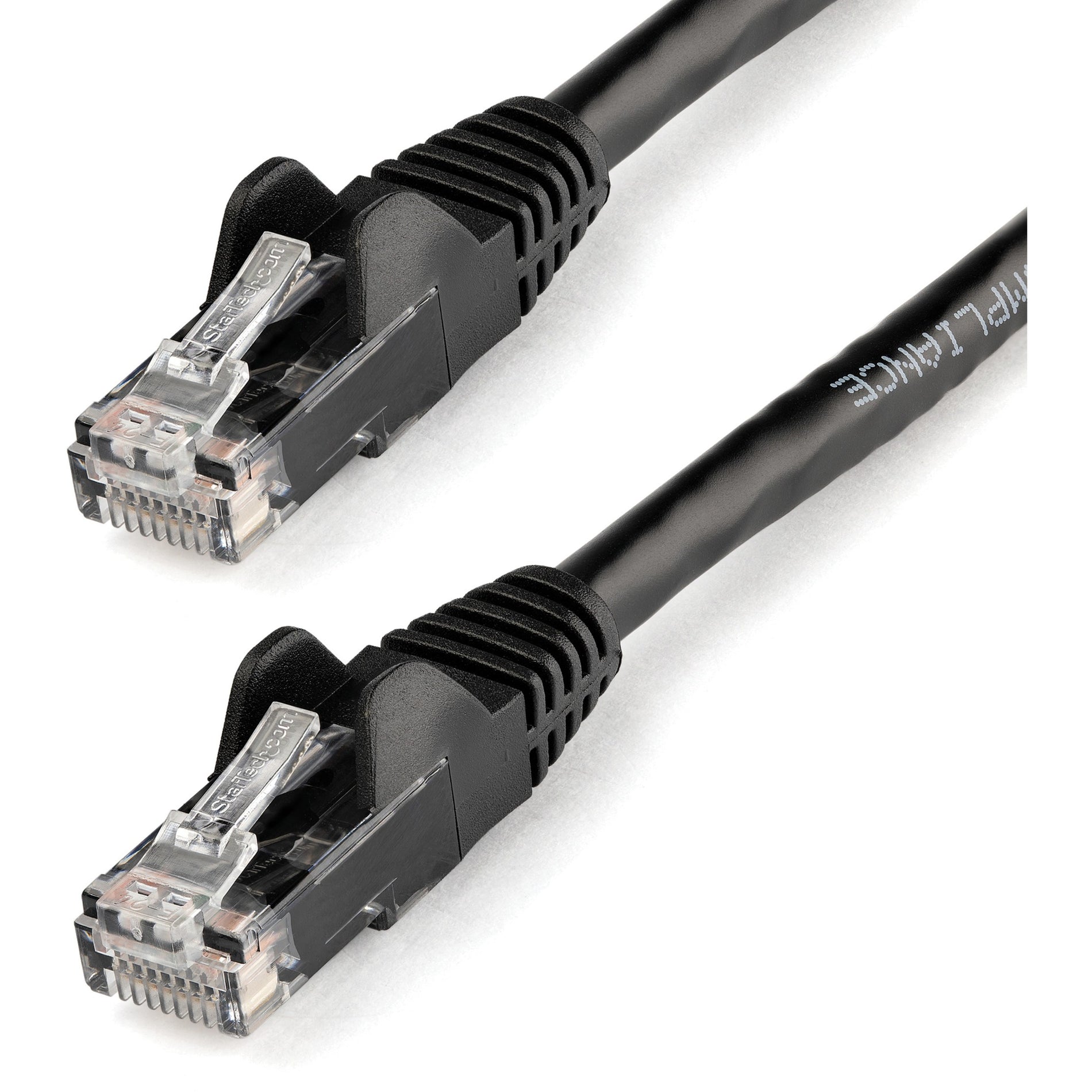 StarTech.com N6PATCH50BK 50 ft Black Snagless Cat6 UTP Patch Cable, Lifetime Warranty, 10 Gbit/s Data Transfer Rate, RJ45 Connector Clip Protectors