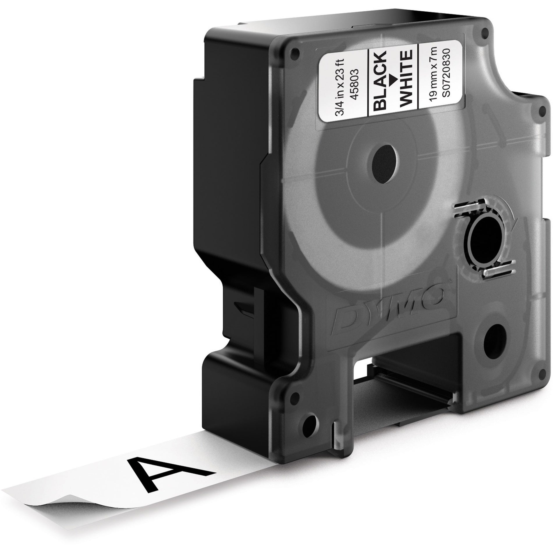 Dymo 45803 D1 Electronic Tape Cartridge, 3/4"x23' Size, Black/White