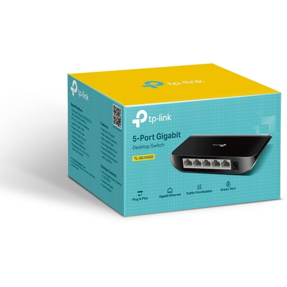 TP-Link TL-SG1005D 5-port Unmanaged Gigabit Ethernet Switch, 5 Port Network Switch