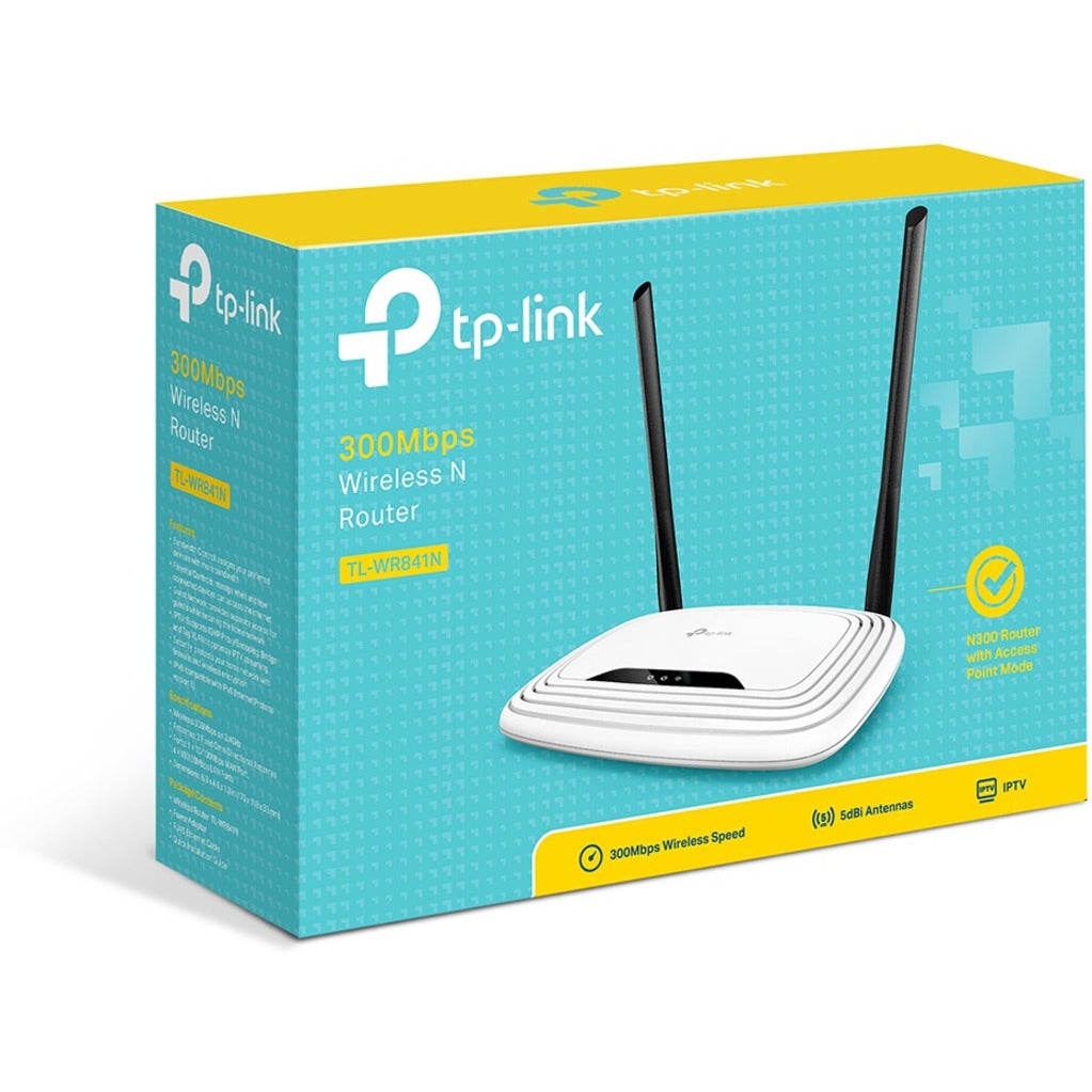 TP-LINK TL-WR841N - Wireless N300 Home Router, 300Mpbs, IP QoS, WPS Button (TL-WR841N) Alternate-Image1 image