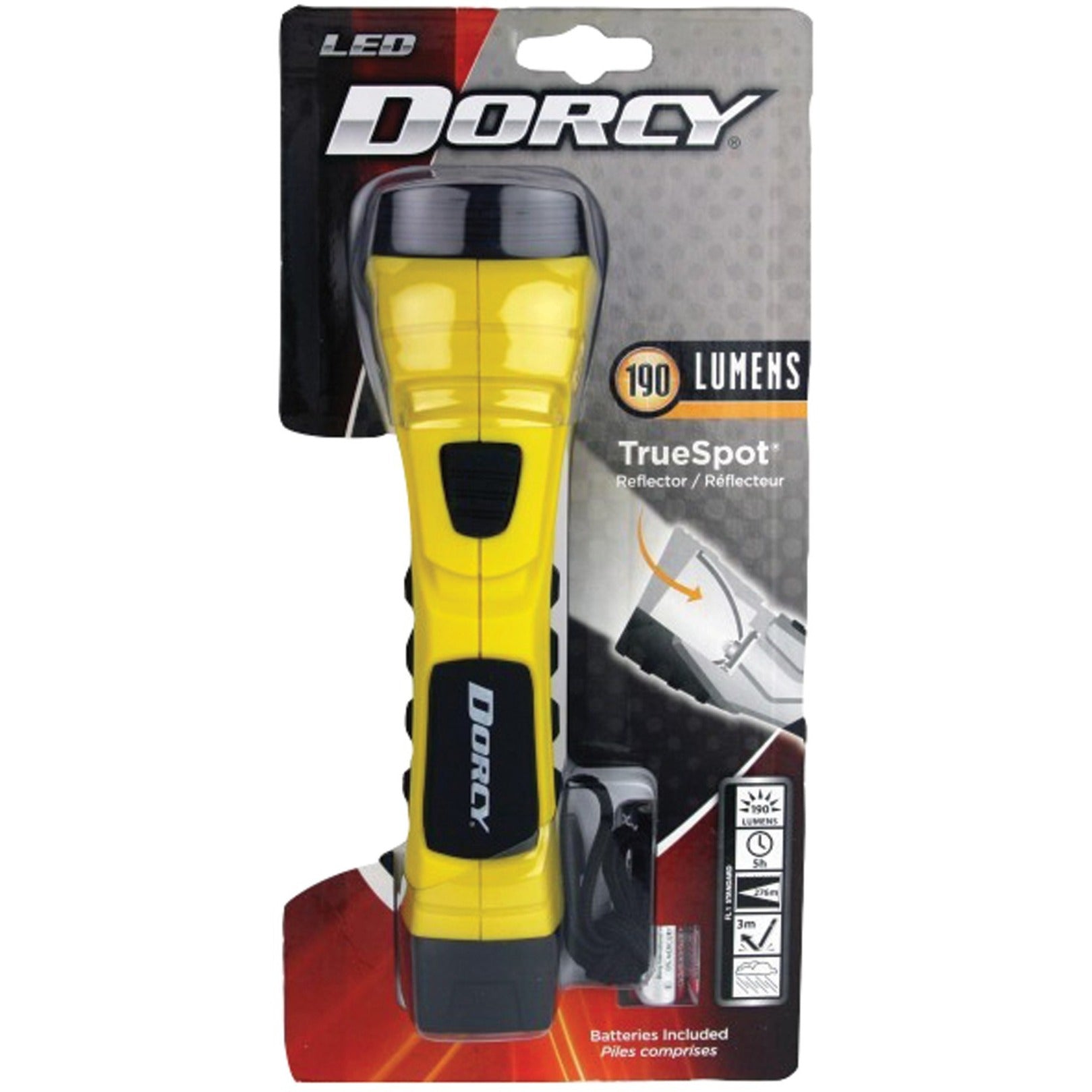 Dorcy 41-4750 180 Lumen LED Flashlight 4AA, Durable, Battery-Powered