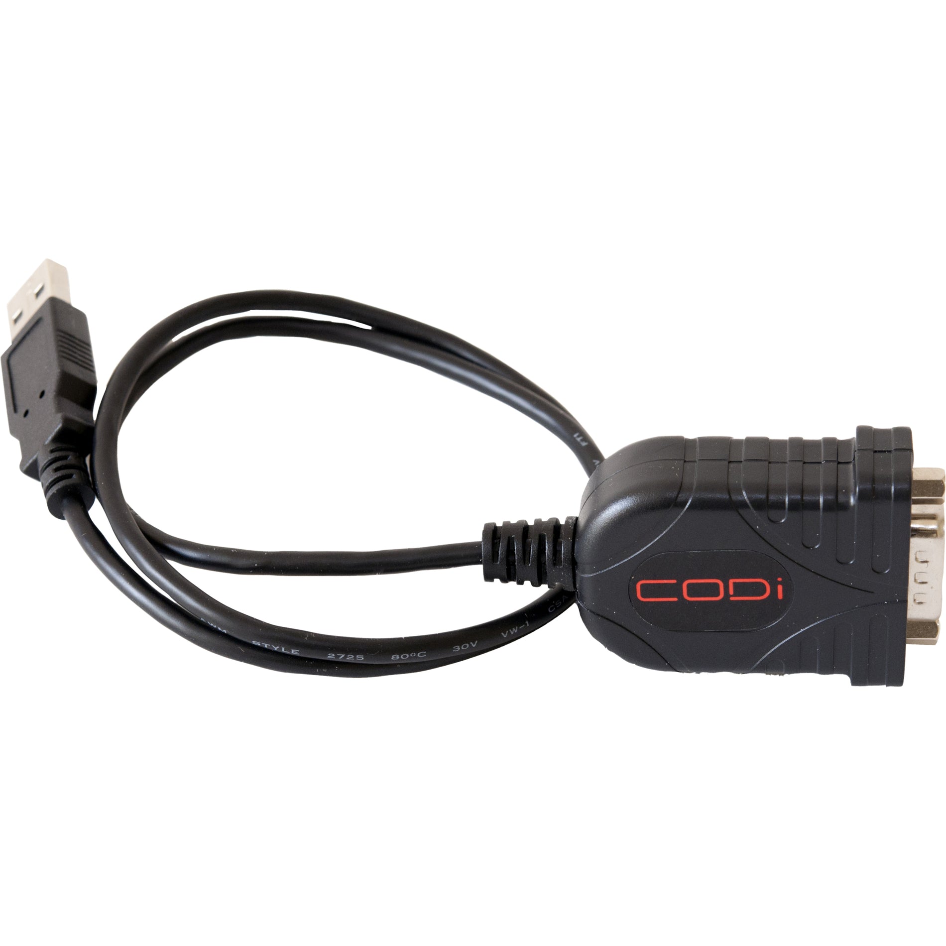 CODi A01026 USB To Serial Adapter Cable, Data Transfer Cable, 1.83 ft, Copper Conductor, Notebook, Handheld Terminal, PDA, Modem, Camera