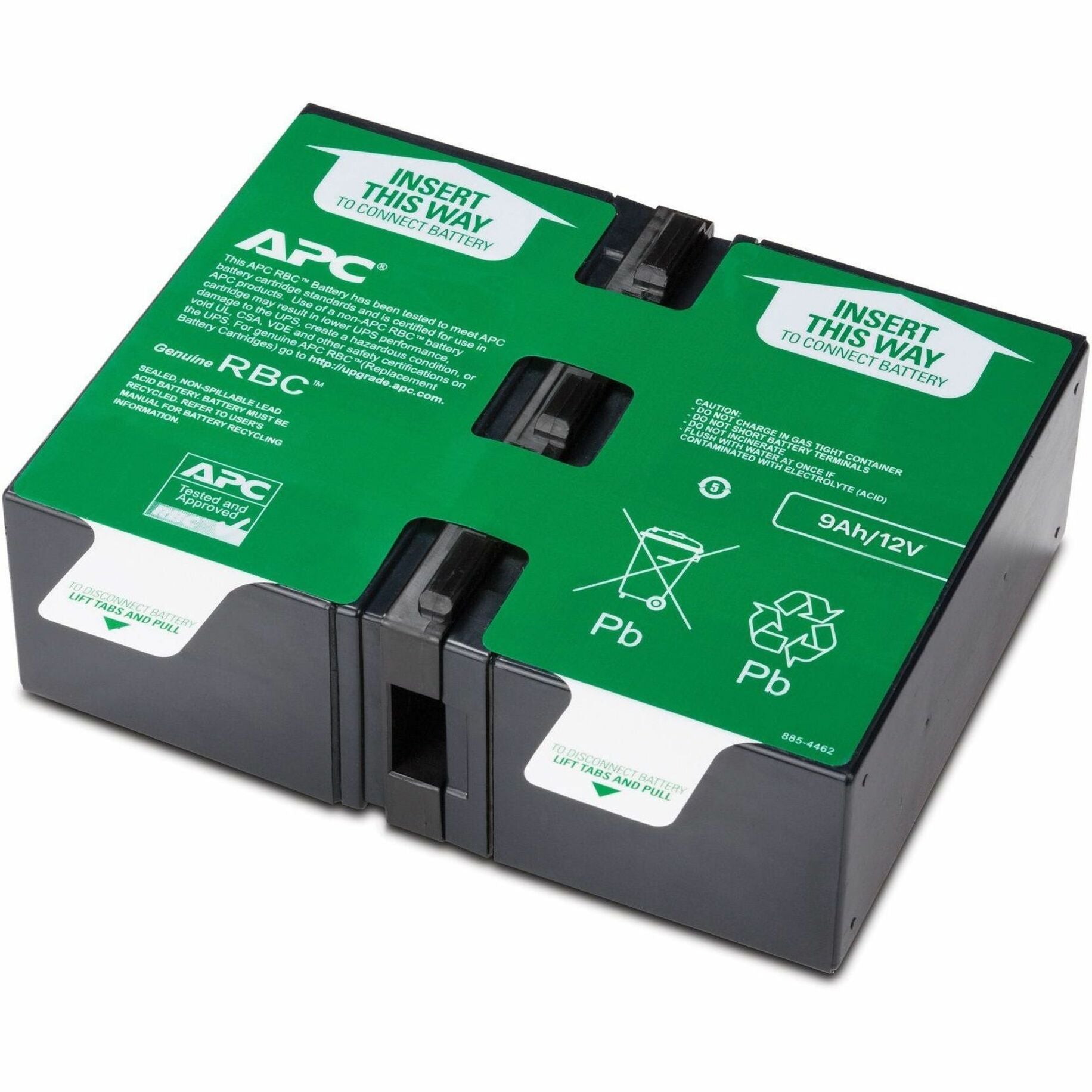 APC APCRBC124 UPS Replacement Battery Cartridge # 124, 2 Year Warranty, Hot Swappable, Lead Acid, Spill-proof/Maintenance-free