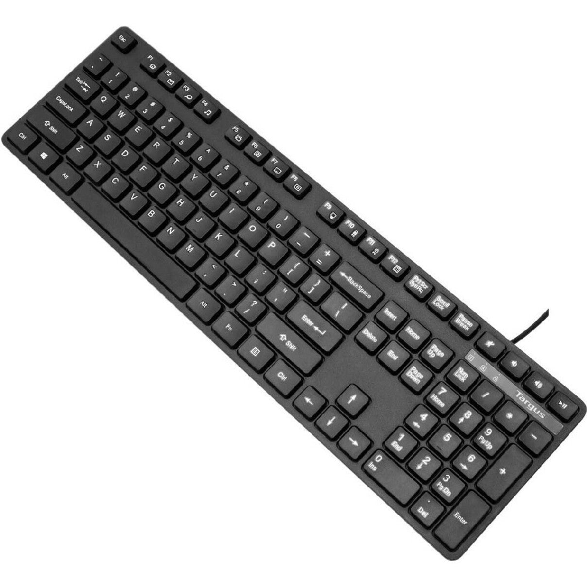 Targus AKB30US USB Wired Keyboard, Ergonomic QWERTY Layout, Black