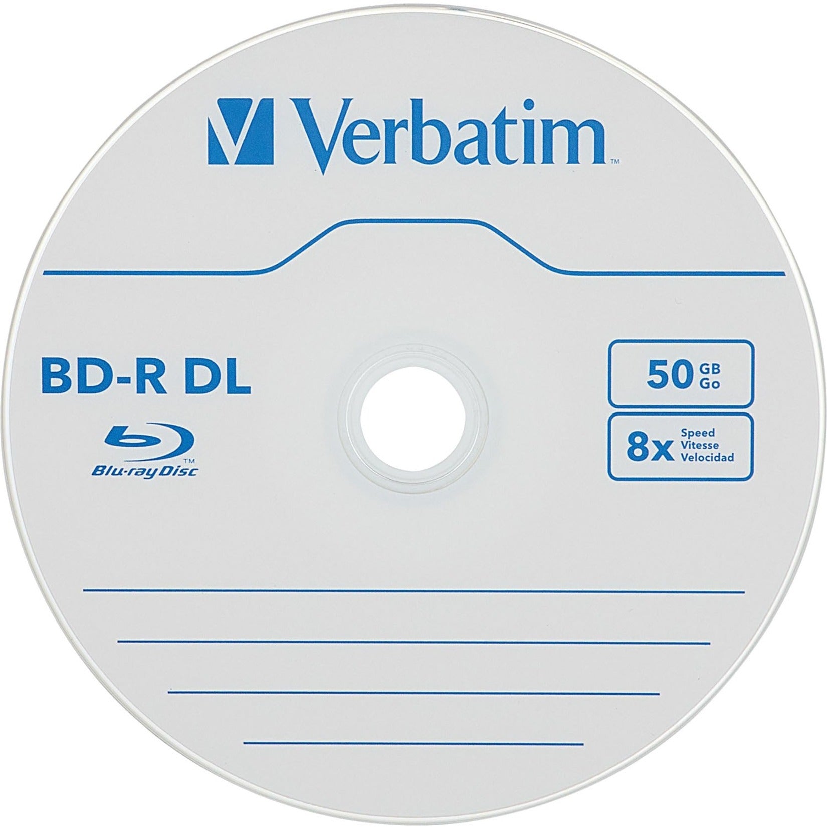 Verbatim 97335 BD-R DL 50GB 8X, 10pk Spindle Box Peg Hanger