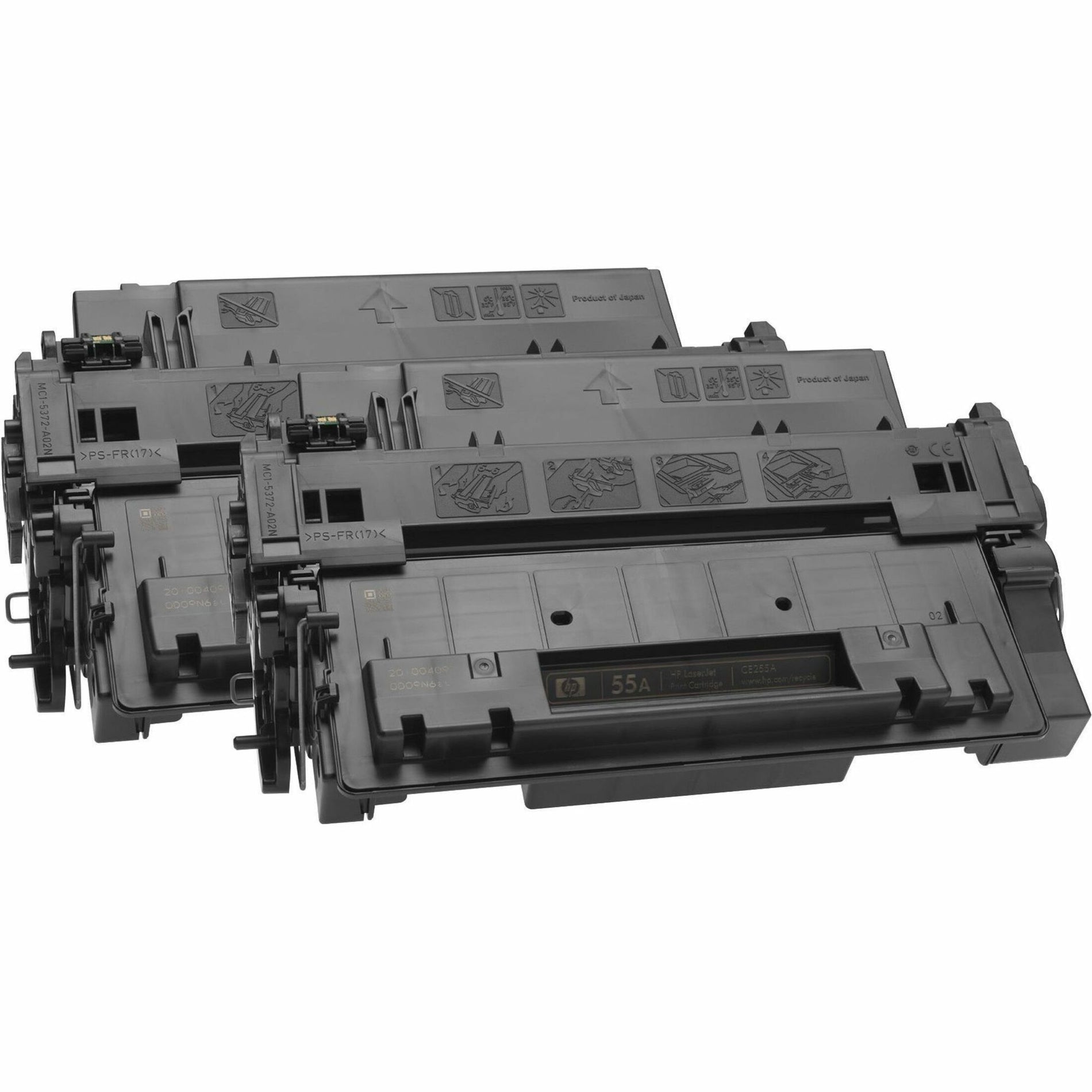 HP CE255XD 55X Toner Cartridges, 12,500 Page Yield, Black, 2/BX