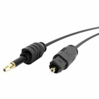 StarTech.com THINTOSMIN10 Toslink to Miniplug Digital Audio Cable, 10 ft, Clear Sound Transfer