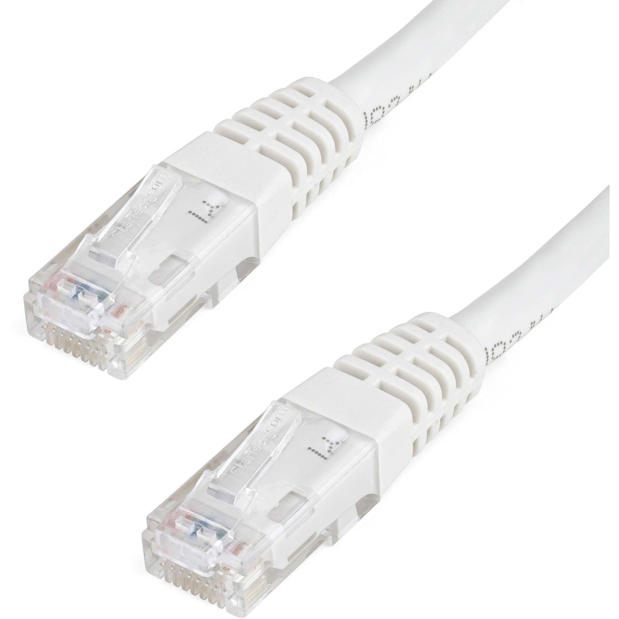 StarTech.com C6PATCH7WH 7ft White Molded Cat6 UTP Patch Cable ETL Verified, 10 Gbit/s Data Transfer Rate, Snagless Boot