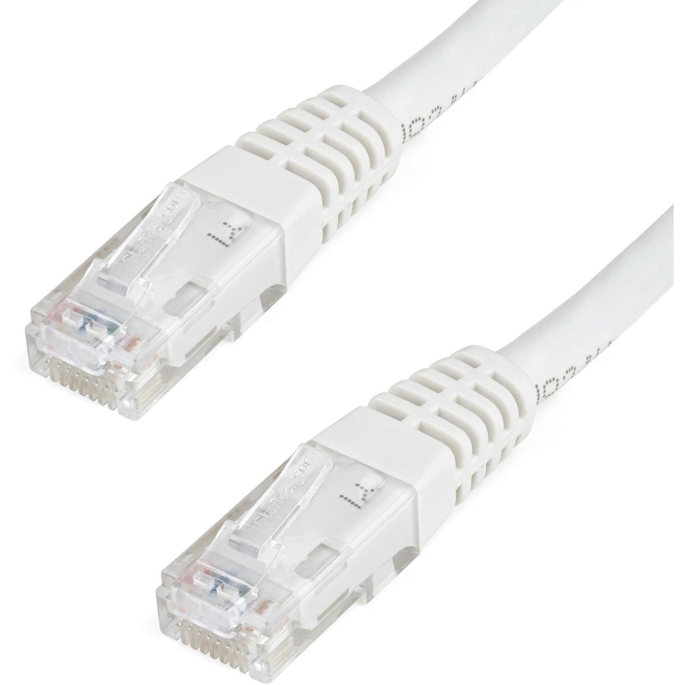 StarTech.com C6PATCH1WH 1ft White Cat6 UTP Patch Cable ETL Verified, 10 Gbit/s Data Transfer Rate, Strain Relief