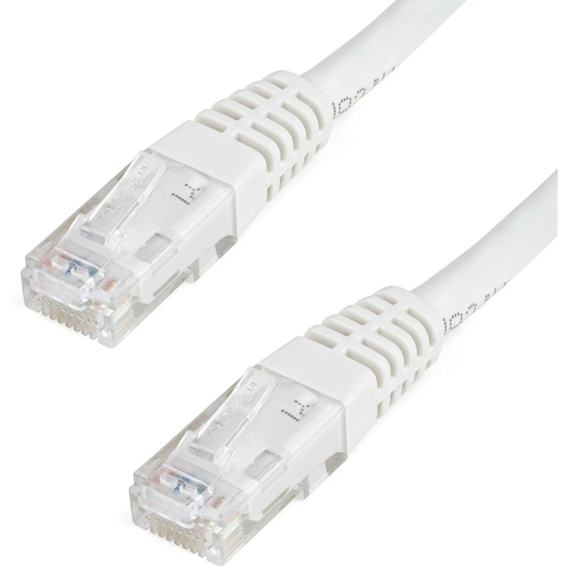 StarTech.com C6PATCH3WH 3ft White Cat6 UTP Patch Cable ETL Verified, 10 Gbit/s Data Transfer Rate, Gold Plated Connectors