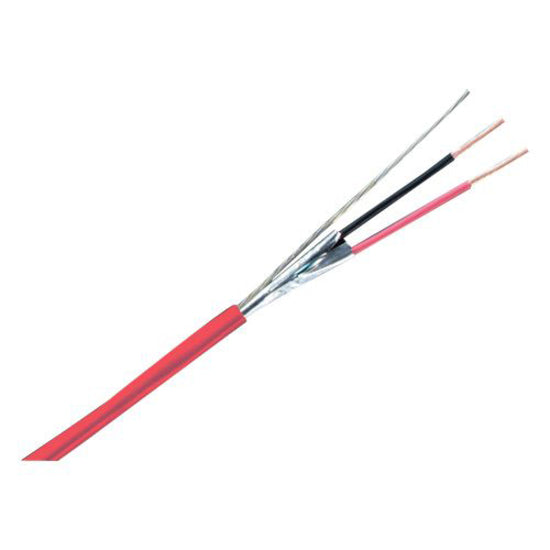 Genesis 46025504 18 AWG 2C Sol Shielded Plenum Control Cable, Red, 500 ft. Pull Box