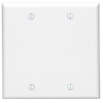 Leviton 88025-000 Dual Gang Blank Faceplate - White, UL-CSA Rated, Thermostat Urea