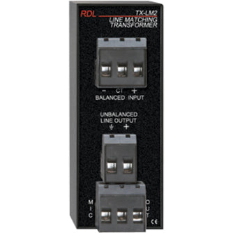 RDL TX-LM2 Microphone Transformer, Balanced 600 Ω to Mic/Line Input