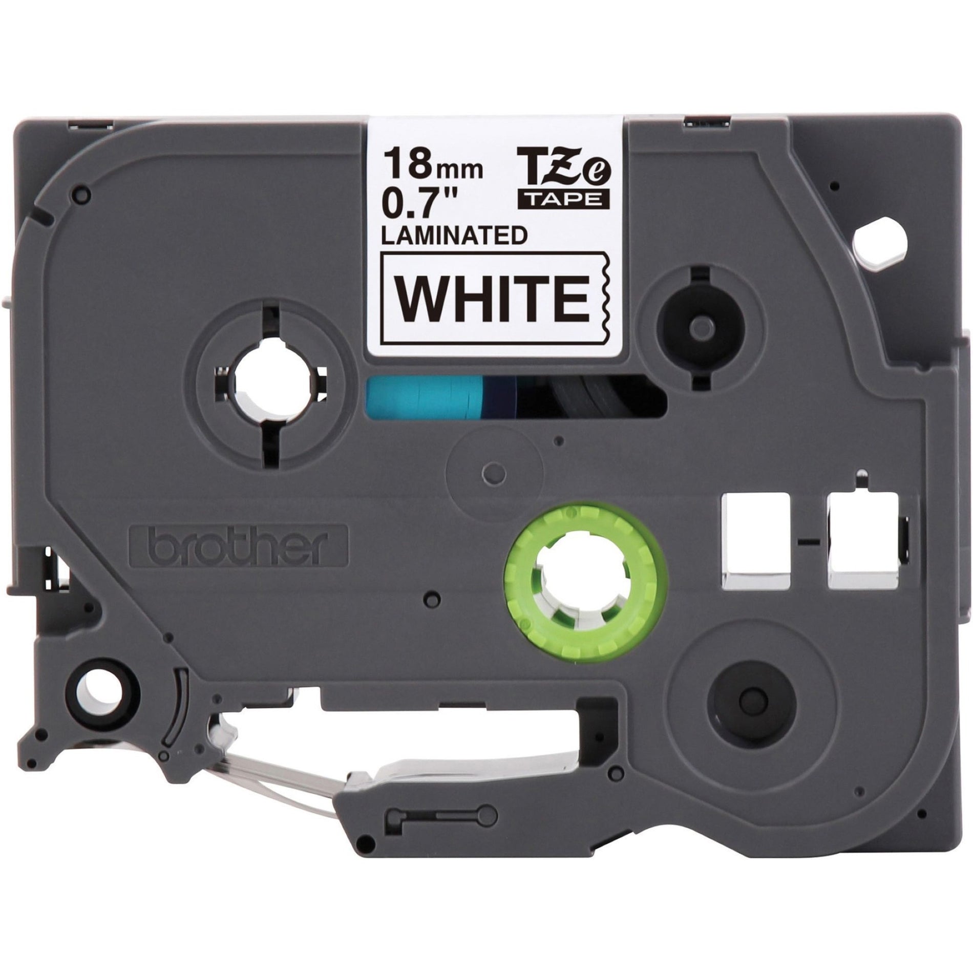 Brother TZE241 P-Touch Flat Surface Laminated Tape, White, 45/64" Label Width, Water Resistant