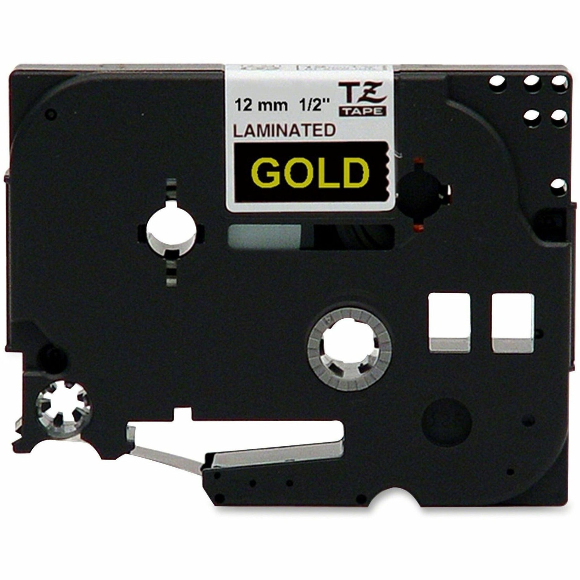 Brother TZE334 P-touch TZe Laminated Tape Cartridges, 1/2" Black, Grease Resistant, Grime Resistant, Temperature Resistant, Water Resistant