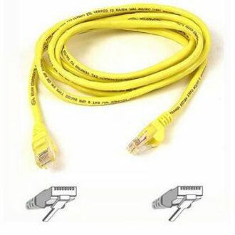 Belkin A3L791-05-YLW-S Cat5e Patch Cable, 5 ft, PowerSum Tested, Snagless Moldings