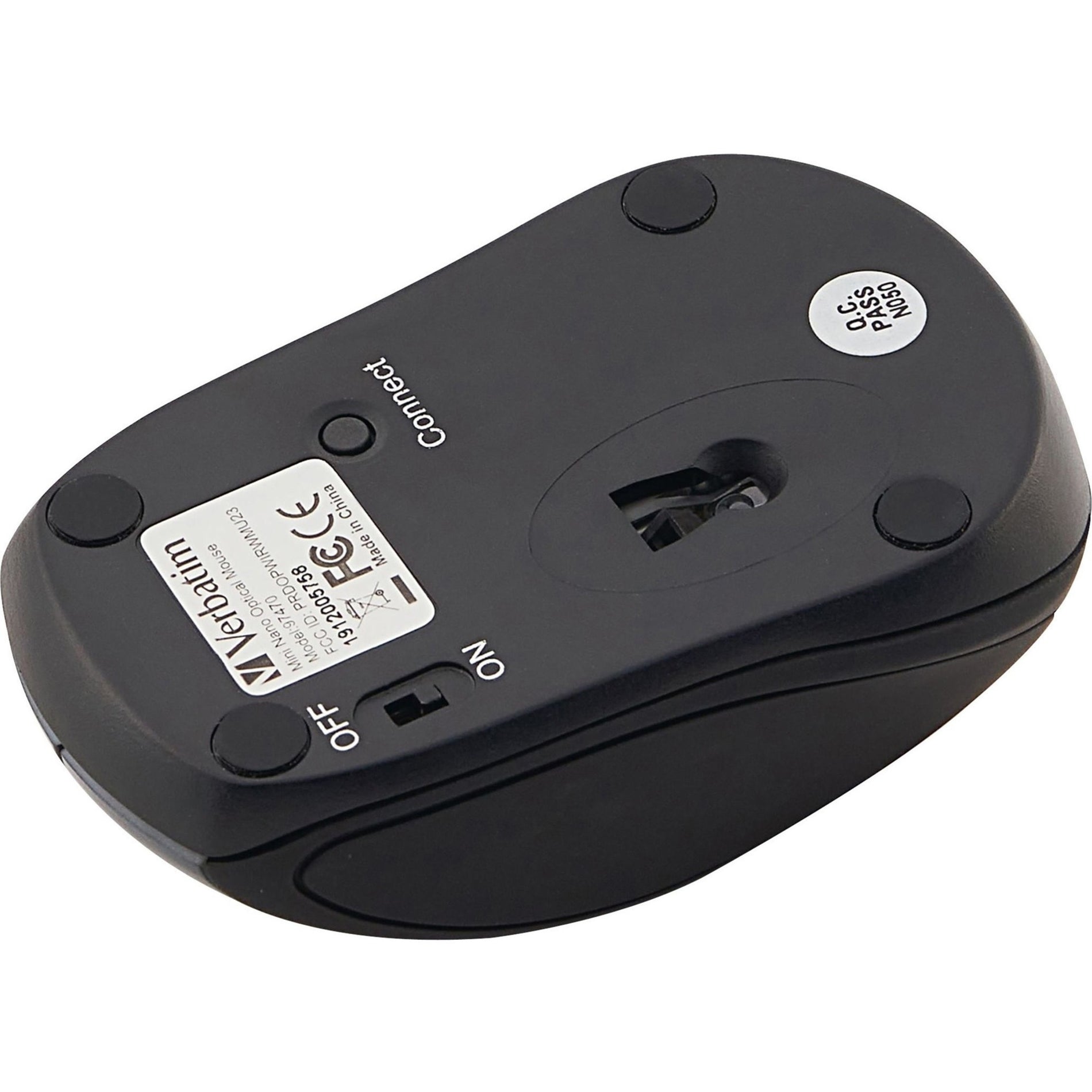 Verbatim 97470 Wireless Mini Travel Mouse, Graphite - Compact and Portable Optical Mouse with Scroll Wheel