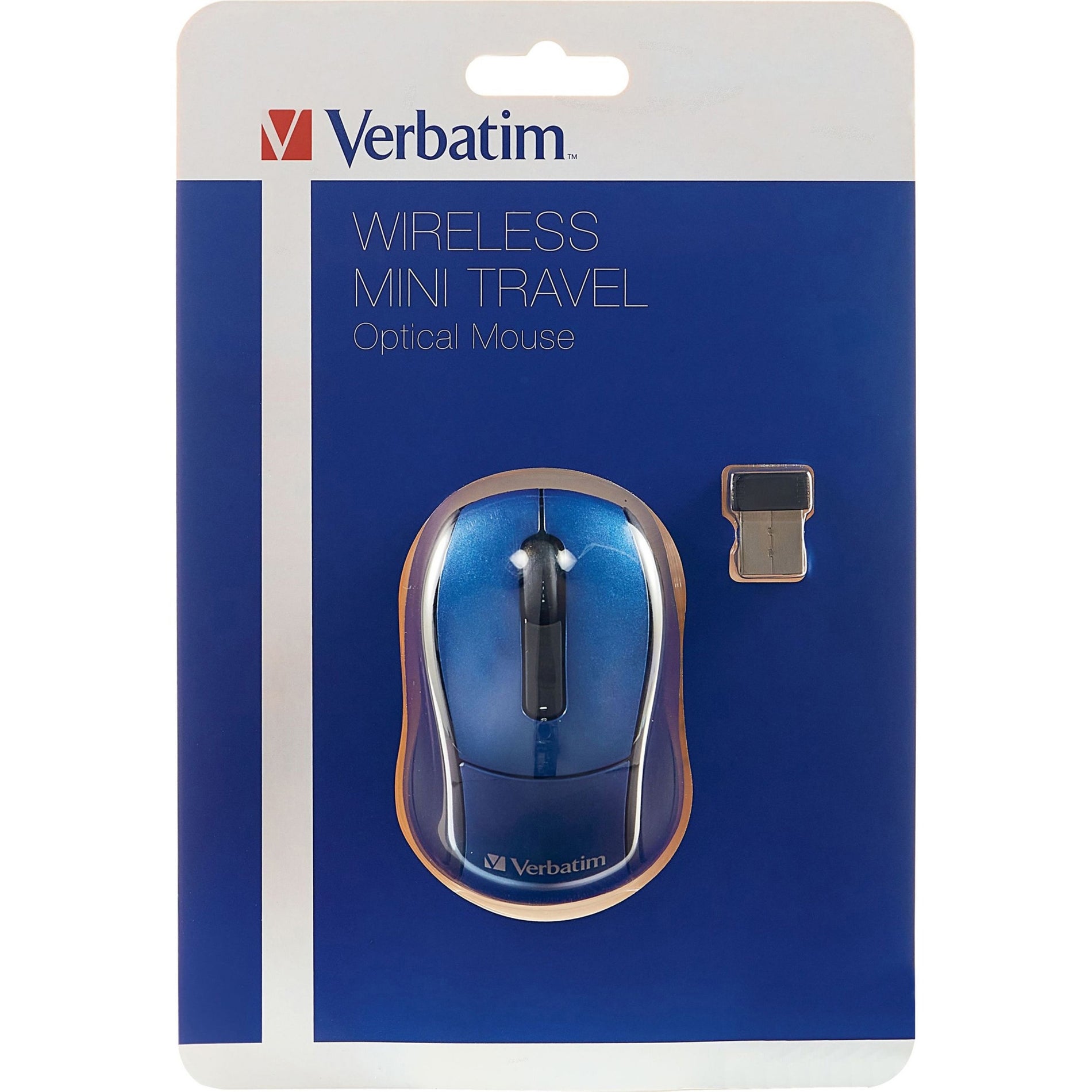 Verbatim 97471 Wireless Mini Travel Mouse, Blue - Compact and Convenient Mouse for On-the-Go Computing