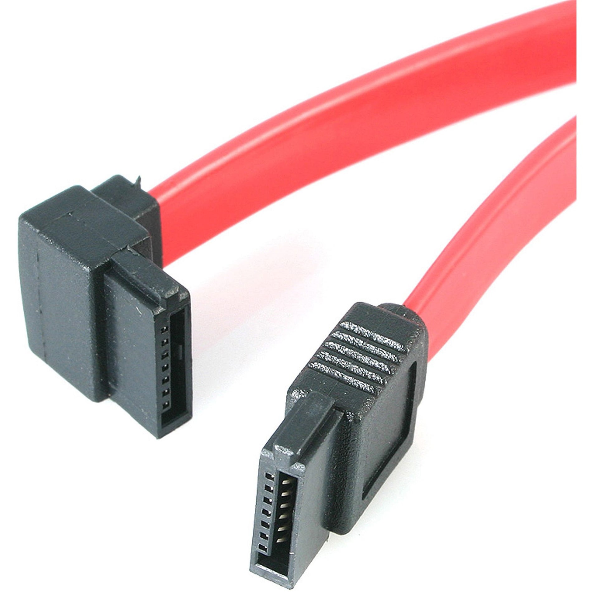 StarTech.com SATA12LA1 12in SATA to Left Angle SATA Serial ATA Cable, 1 ft, 6 Gbit/s Data Transfer Rate, Red