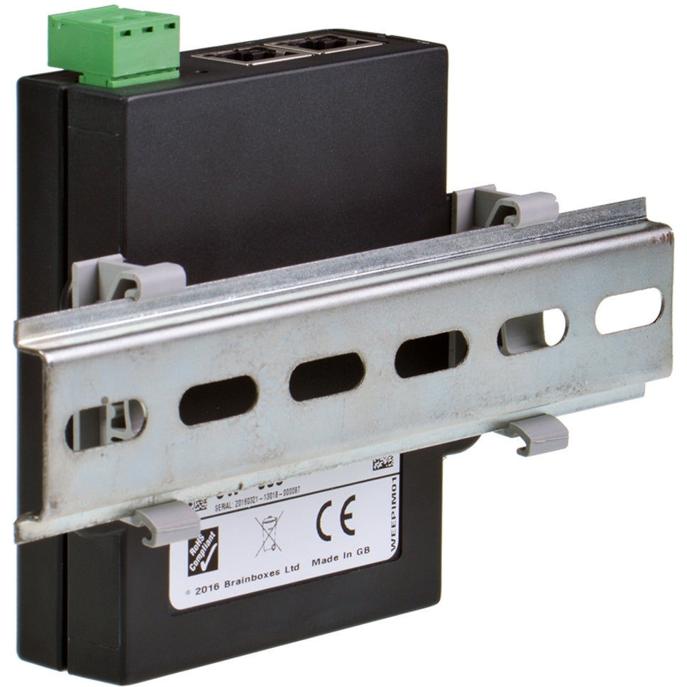 Brainboxes MK-048 Din-Rail Mounting Kit for 2 Port ES/US - Lightweight Aluminum, Easy Installation