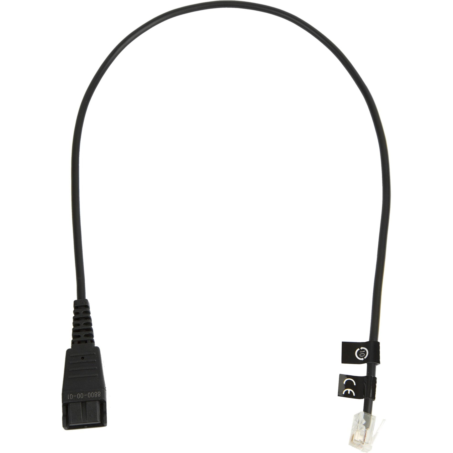 Jabra 8800-00-01 Unamplified Headset Cord, Data Transfer Cable, 1.64 ft, Quick Disconnect to RJ-9