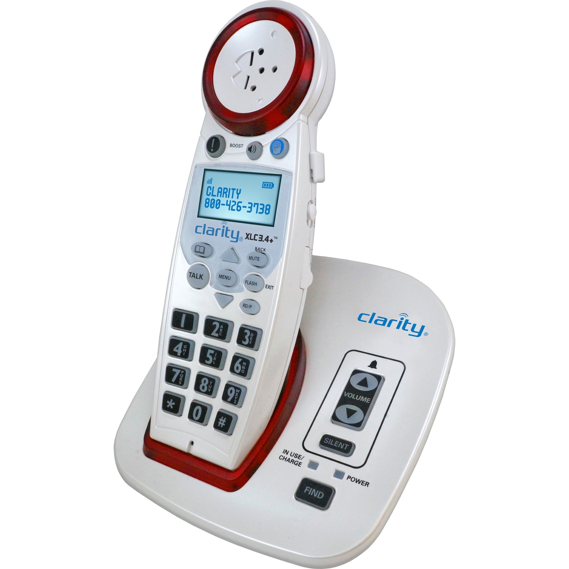 Clarity XLC3.4 Professional DECT Cordless Phone, Amplified Sound, Extra Loud Ringer, Hands-Free Mobility