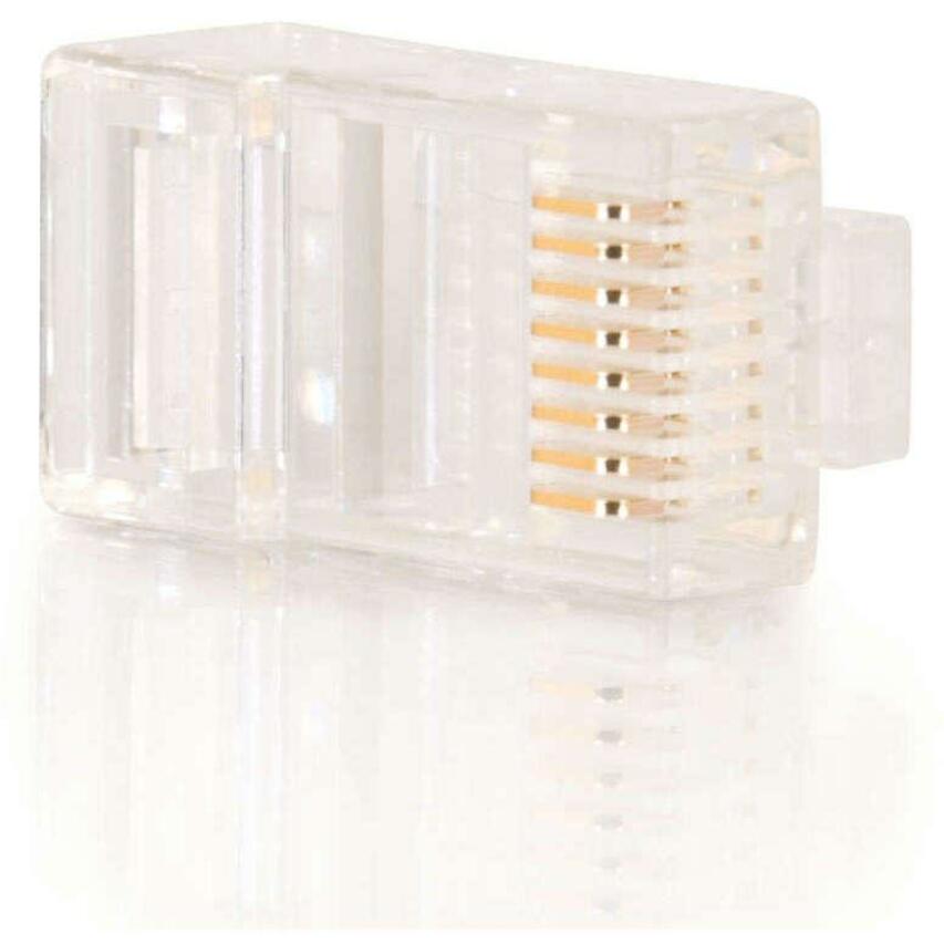 C2G 11381 RJ45 Cat5E Modular Plug for Round Stranded Cable Multipack (100-Pack), Lifetime Warranty, RoHS Certified