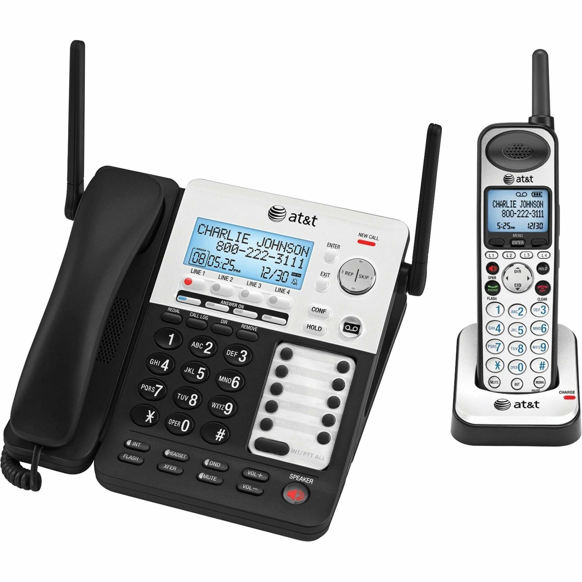 AT&T SB67138 SynJ DECT Cordless Phone, Caller ID Memory, Speed Dial, Answering Machine