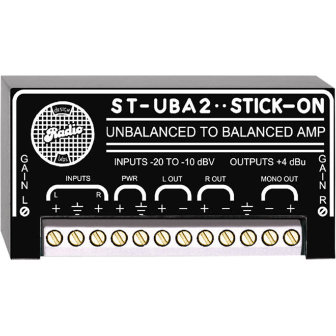 RDL ST-UBA2 Stick-On Amplifier, 2 Channel, 20 Hz to 20 kHz